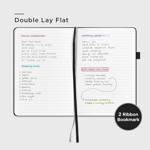 &And Per Se Lined Notebooks 3-Pack Gift Set, A5 Hardcover Journals, 160 Pages 100gsm Thick Paper, Journaling Notebook for Office School (Black) - color: Black, style: 3 Pack-Lined