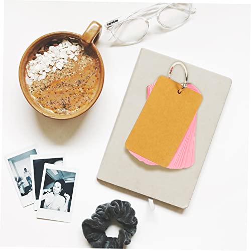 Creative Blank Flashcards Binder Rings Portable Diy Memo Cards for Vocabulary Study Notes and Daily Planning Pink Light Blue White Light Yellow Orange