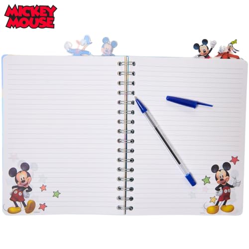 Innovative Designs Disney Mickey Mouse Journal Notebook, Spiral Bound, 96 Lined Pages, 8 x 7 inches, Blue - style: Mickey Mouse - Blue