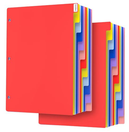 HABGP 12 Tab Dividers for 3 Ring Binder, 24 Pcs Multicolor 3 Ring Binder Dividers with Tabs, Page Folder Dividers, Plastic Tabbed File Dividers with Tabs, Three Ring Binder Index Dividers, 2 Set - size: 2 set (24 pcs)