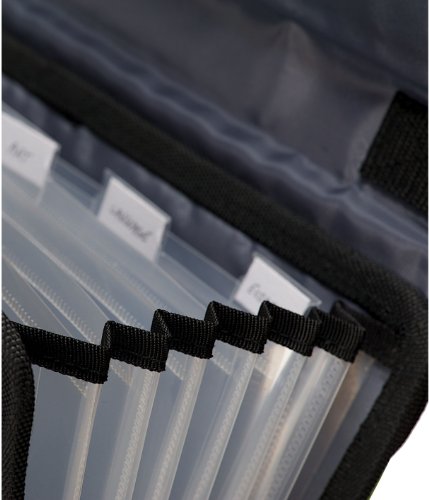 Case-it 13-Pocket Expanding File with Handle and Shoulder Strap, EFF-30-BLK - color: Black, size: 1 Pack
