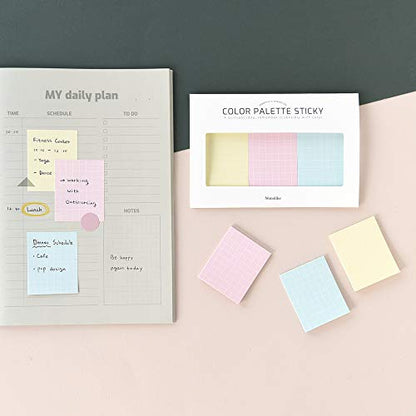 Monolike Color Palette Sticky Grid 300 B Set 4p - Self-Adhesive Memo Pad 30 Sheets - color: Grid 300 B
