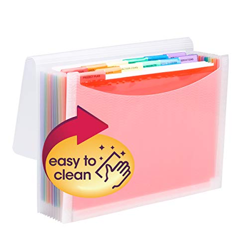 Smead Desktop Poly Expanding File Folder Organizer, Accordion File, Paper Document Storage, 12 Pockets, Flap and Cord Closure, Letter Size (70723) (Pack of 12) - size: Letter (Pack of 12), style: 12 Pocket