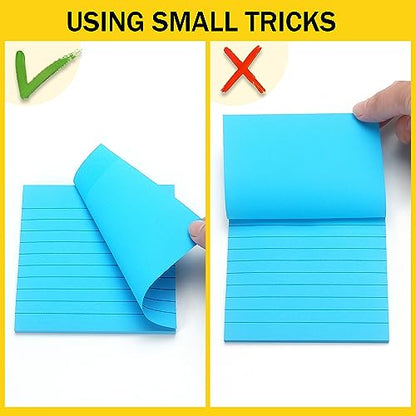 Eastern Wolf 8 Pads Lined Sticky Notes 4x4 Sticky Notes with Lines Self-Stick Note Pads 8 Bright Multi Colors, 50 Sheet/Pad - color: 4x4 8 Pads