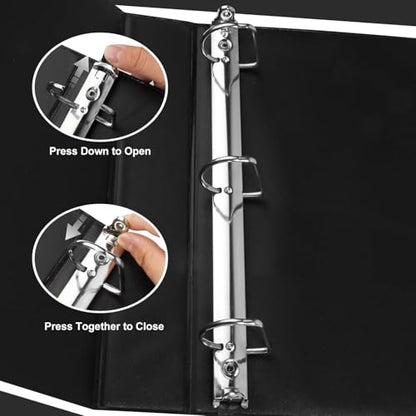 CIXILDTS 1.5-inch D Ring Binders, Fit US Letter Size Paper, 1-1/2" 3 Slant-D Ring Binder with 2 Pocekts, 12-Pack, Black - color: Black, size: 1.5", style: 12-Pack