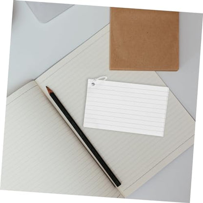KALLORY 1set Lined Index Cards with Binder Rings Blank Flash Cards Colors for Easy Studying for Home Office and School Use