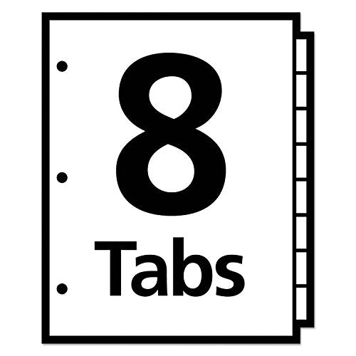 Avery 11907 Two-Pocket Insertable Dividers, Plastic, 8-Tab, Multi-Color