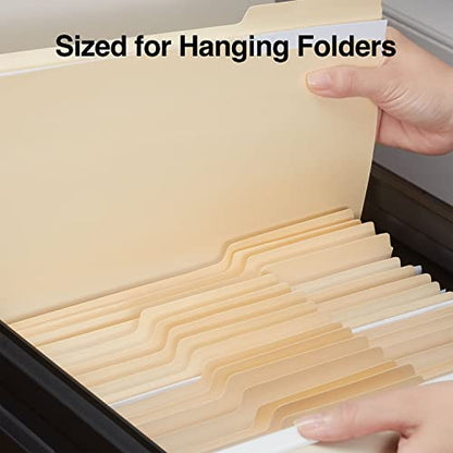 Staples 1/3‑Cut File Folders, Letter Size, Manila, Long‑Lasting Paper Stock, 200/Carton - color: Manila, style: 200 Pack