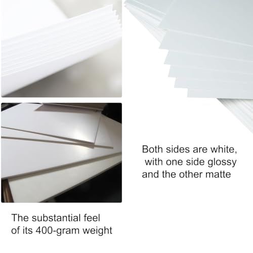 24x36” Large Poster Board, 400GSM Heavyweight Poster Paper Bulk, 25 Sheets White Display PosterBoards for School Office Company Craft Projects - color: White, size: 24 x 36’’