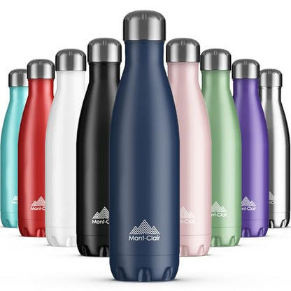 Mont-Clair Stainless Steel Water Bottle, Vacuum insulated - BPA Free, 12h Hot & 24h Cold Drinks, Metal Water Bottle 25 oz Leakproof, Ideal for Adult, Kids, Running - Dark Blue - color: Dark Blue, style: 25 Ounces