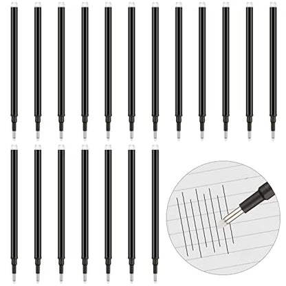 Zonon 24 Pcs 0.7mm Erasable Gel Ink Pen Refills Compatible with Frixion Friction Gel Ink Refills Medium Fine Point Erasable Pens Lead for Writing Planner and Crossword Puzzles(Black) - color: Black