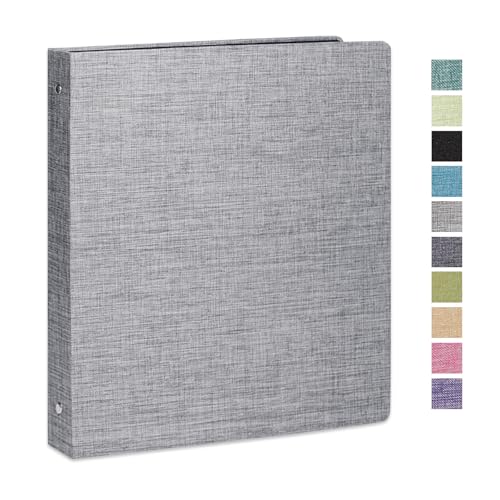 3 Ring Binder 1 Inch for 8.5" x 11" Paper, Planner Binder with Linen Hardcover and 2 Interior Pockets Paper for Organization of School, Business and Home - color: Lightgrey, size: 1PACK