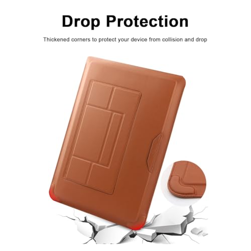 Personalized Custom Laptop Sleeve Case for MacBook Air 13.6 inch A3240 A3113 A2681,Pro 14 A3401 A3185 A3112 A2992 A2918 A2779 A2442,Add Your Name Initials PU Leather Slim Bag with Stand, Brown - color: Brown, size: 13.3-14 inch