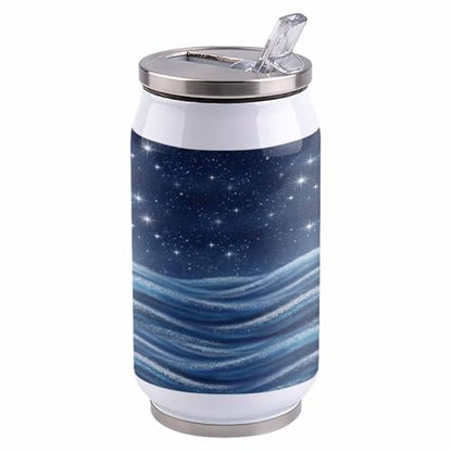 T&H XHome Cosmos 10oz Stainless Steel Tumbler with Lid & Straw-Double Wall Vacuum Insulated Travel Mug Fantasy Stars Sky Water Bottle Coffee Beverage Drinks Cup - size: 10 Ounces