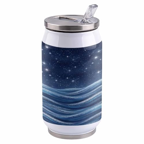 Cosmos 14oz Stainless Steel Tumbler with Lid & Straw-Double Wall Vacuum Insulated Travel Mug Fantasy Stars Sky Water Bottle Coffee Beverage Drinks Cup - size: 14 Ounces