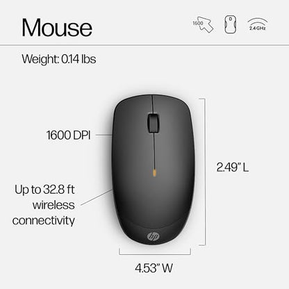 HP 230 Wireless Mouse and Keyboard Combo - 2.4GHz Wireless Connection - Long Battery Life - Durable & Low-Noise Design - Windows & Mac OS - Adjustable 1600 DPI - Numeric Keypad (18H24AA#ABA) - size: 1 Count (Pack of 1)