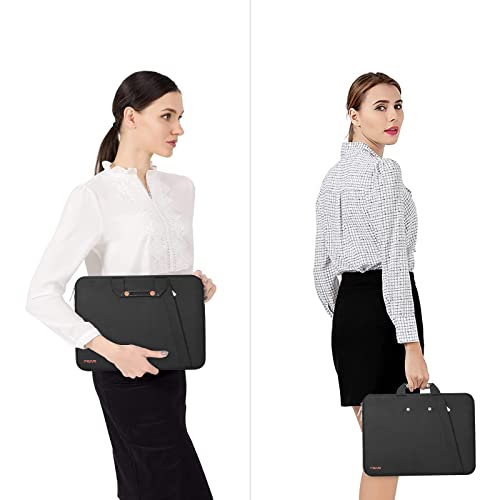MOSISO Laptop Case 13.3 inch, 13-13.3 inch Laptop Sleeve, Black | Compatible with MacBook Neo/Air 13.6/Pro 13/Pro 14, HP Dell ASUS Lenovo, Polyester Vertical Bag with Bevel Pocket&Handle&Belt