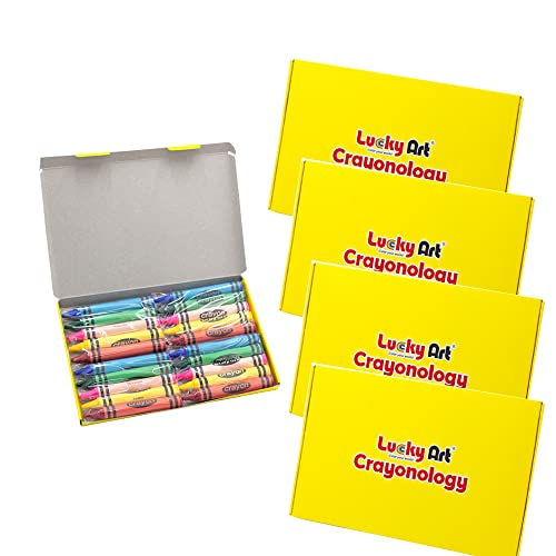 Lucky Art 20 Sets of 5 Packs (100 count) Jumbo Size Crayons - Mini Crayon Packs Non-Toxic; Crayons in bulk for Kids Party Favors, School Supplies for Teachers & Travel - size: Jumbo, style: 20 Sets (100 Counts)
