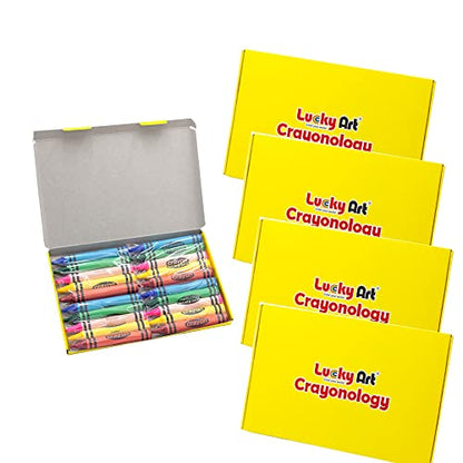 Lucky Art 20 Sets of 5 Packs (100 count) Jumbo Size Crayons - Mini Crayon Packs Non-Toxic; Crayons in bulk for Kids Party Favors, School Supplies for Teachers & Travel - size: Jumbo, style: 20 Sets (100 Counts)