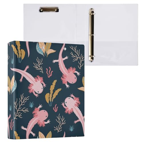 Axolotl 3-Ring Binder,1.5 Inch D-Ring Organizer Folder Clipboard Binder for Work Office School - color: Coloe3