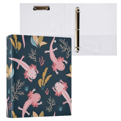 Axolotl 3-Ring Binder,1.5 Inch D-Ring Organizer Folder Clipboard Binder for Work Office School - color: Coloe3
