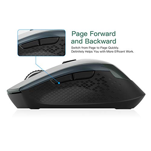 Cimetech Wireless Ergonomic Mouse, 2.4G Computer Optical, 6 Buttons, Silent With USB Receiver, 3 Adjustable DPI for Laptop, Desktop, Mac, PC - Dark Green - color: Green