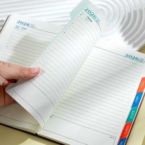 2026 Day Planner 2026 Leather Academic Journal Notebook with 360 Pages Lined for Men Women Daily Scheduling Planning Student Study Schedule Organiser - color: Purple