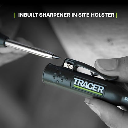 Tracer 8 Piece Construction Marker Kit - Deep Hole Carpenter Pencil Set, 2 Deep Hole Marking Pen, and Four Heavy Duty Clog-Free Markers, 2.8mm Replacement Leads & Storage Case for Woodworking Tools - style: 8pc Set