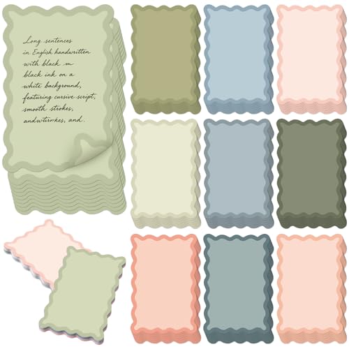 Spiareal 100 Pcs Blank Note Cards Blank Decorative Notecards Index Cards Bulk Thank Greeting Notecards for DIY School Office Wedding Baby Shower(Wave,4 x 6 in,Double Sided) - color: Wave, size: 4 x 6 in, style: Double Sided