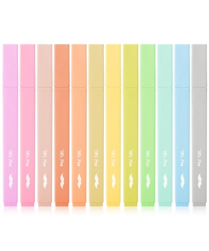 Mr. Pen- Aesthetic Bible Highlighters No Bleed Through Assorted Color | 12 pcs, Cute Highlighter for Journaling Supplies and School Accessories, Bible Highlighters and Pens No Bleed - color: Macaron Colors