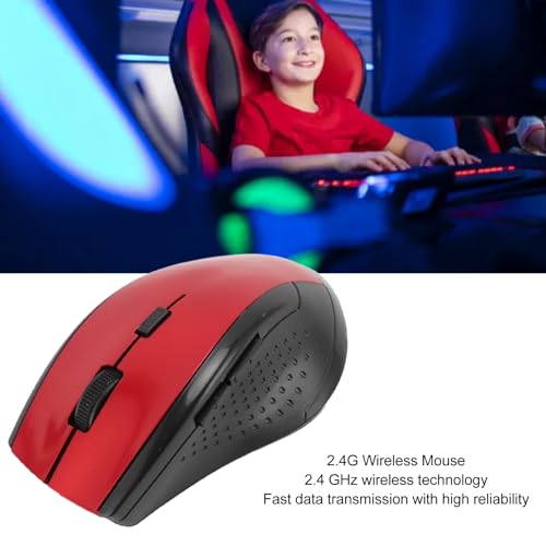 2.4G Mouse, Compact Laptop Mouse for Computer, Red, Modern - color: Red