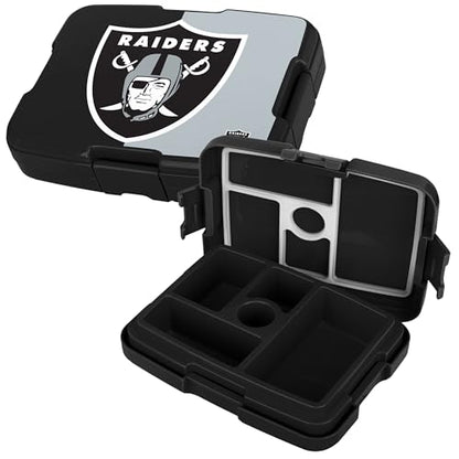 FOCO NFL Unisex-Adult Officially Licensed 2-Tone Big Logo Team Color Football Leak Proof 5 Compartment Bento Lunch Box - Las Vegas Raiders - color: Las Vegas Raiders