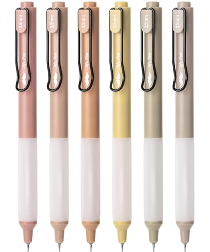 Mr. Pen- Retractable Gel Pens, 6 Pack, Black Ink, Boho Barrels | Fine Point 0.5 mm, Fast Dry, Smooth Writing, Cute Pens for Drawing, Writing Planner and School Supplies - color: Boho Barrels, size: 6 Pack