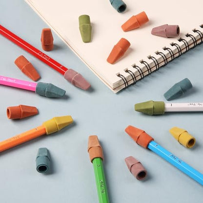 Mr. Pen- Pencil Top Erasers, 120 Pack, Folk Festival Colors | Latex-Free & No Smudge Pencil Eraser Tops - color: Folk Festival, size: 120 Pack
