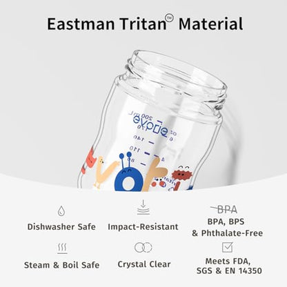 Evorie Tritan Weighted Straw Cup Baby Training Cup, Spill Proof, 7 Oz, 6M+ | BPA & BPS-Free, First learning cup, 360° drinking, Dishwasher safe, Durable Sippy Cup, Wathet - color: Wathet