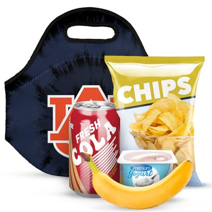 Campus Lab Auburn University Tie-Dye Soft Neoprene Lunch Bag, Lightweight - color: Auburn University Tigers
