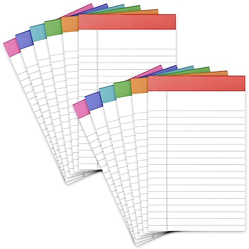 PAPERAGE Lined Legal Pads, (Rainbow), 12 Pack Note Pads, 50 Sheets Each, Wide/Legal Ruled, Note Pads, Paper, 5 inches x 8 inches - color: Rainbow, size: Small (12 Pack)
