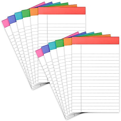 PAPERAGE Lined Legal Pads, (Rainbow), 12 Pack Note Pads, 50 Sheets Each, Wide/Legal Ruled, Note Pads, Paper, 5 inches x 8 inches - color: Rainbow, size: Small (12 Pack)