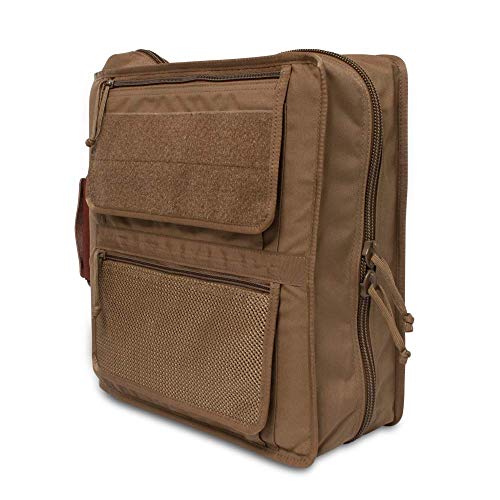TACTICAL NOTEBOOK COVERS Tactical 3-Ring Binder Cover System | Zippered Padfolio Organizer Bag with Leather Handle | Fits 3” to 4” Binders | Durable Field Use Organizer (Coyote Brown) - color: Coyote Brown, size: Fits 3-4" Binders