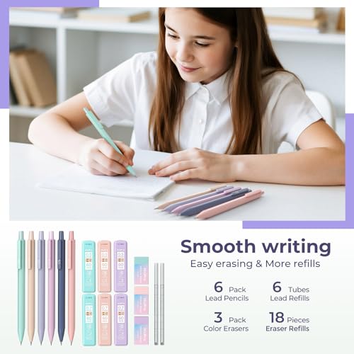 Nicpro School Supplies Stationary Set with Pencil Case, 39 PCS Purple | Back to Schoo Supplies, Pen Case with 12 Highlighter, 5 Gel Pen, 6 Mechanical Pencil, Essentials for College, Nursing Student - color: Purple, size: 39 PCS