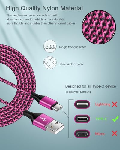 USB C Charger Cable for iPhone 17 Pro Max/Plus/Air/16e, Fast Charging USBC Cord for Android & iPhone 16e, 16 Pro Max 15 Pro, Samsung Galaxy S25 Ultra S24 A17 A16, Google Pixel 9a, 10 Pro, USB-C Wire - size: 3ft, style: USB C