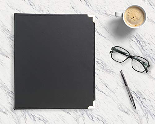 Samsill Classic Collection Leather 3 Ring Binder, Executive Presentation Portfolio, 0.5 Inch (Holds 100 Sheets), Brass Round Ring, Black - color: Black, size: 0.5 Inch, style: Classic