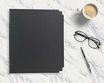 Samsill Classic Collection Leather 3 Ring Binder, Executive Presentation Portfolio, 0.5 Inch (Holds 100 Sheets), Brass Round Ring, Black - color: Black, size: 0.5 Inch, style: Classic