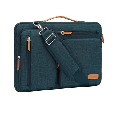 MOSISO 360 Protective Laptop Shoulder Bag,17-17.3 inch Computer Bag Compatible with MacBook, HP, Dell, Lenovo, Asus Notebook,Side Open Messenger Bag with 4 Zipper Pockets&Handle, Teal Green - color: Teal Green, size: 17.3 inch