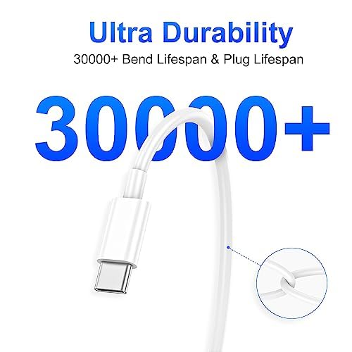 Apple USB C to USB C Charging Cable 4 Pack 10ft,60W [Apple MFi Certified] Compatible for iPhone 15/15 Pro/15 Plus/15 Pro Max New ipad Pro 12.9/11, Air 4/5, Mini 6, MacBook Air, (White)
