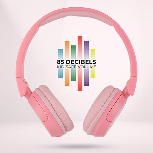 Altec Lansing - Kid Safe 2-in-1 Bluetooth Headphones, Safe Volume Limiting, Foldable Design, Enjoy Audio and Protect Your Child's Hearing (Pink) - color: Pink