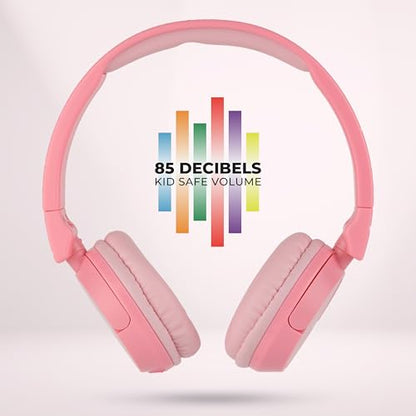 Altec Lansing - Kid Safe 2-in-1 Bluetooth Headphones, Safe Volume Limiting, Foldable Design, Enjoy Audio and Protect Your Child's Hearing (Pink) - color: Pink