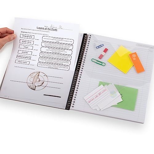 Five Star Interactive Notetaking Spiral Notebooks, 3 Pack, 1-Subject, College Ruled Paper, 11" x 8-1/2", 100 Sheets, Customizable Cover, Black, Amethyst Purple, Harvest Yellow (820196-ECM)