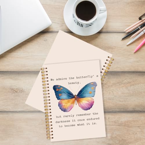 Inspirational Gifts for Women Butterfly Spiral Notebook, Inspirational christian Journal, Motivational Spiral Scripture Notebook for Note Taking,Hardcover Spiral Journal Notebook 5.5x8.3 Inch - color: Butterfly