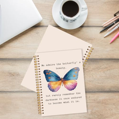 Inspirational Gifts for Women Butterfly Spiral Notebook, Inspirational christian Journal, Motivational Spiral Scripture Notebook for Note Taking,Hardcover Spiral Journal Notebook 5.5x8.3 Inch - color: Butterfly
